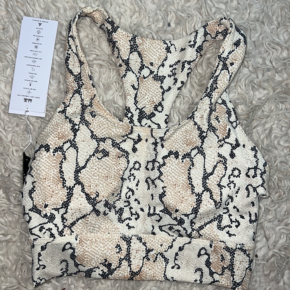 Allfenix All fenix Anthropologie sport Bra White Snake  Python NWT S Australia - Picture 5 of 6